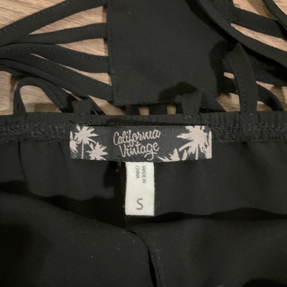 Women’s Califonnia Vintage black chiffon Tank with strappy back, S - Picture 3 of 5